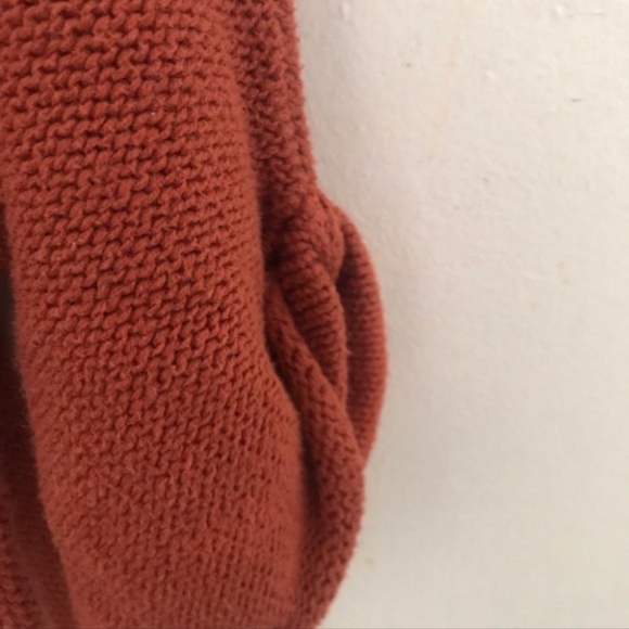 4/$20 H &M knit sweater burnt basic orange oversized crop 3/4 sleeved sweater - Picture 3 of 6